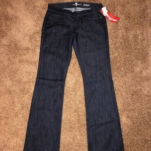 NWOT 7 FOR ALL MANKIND DARK WASH BOOTCUT JEANS 28